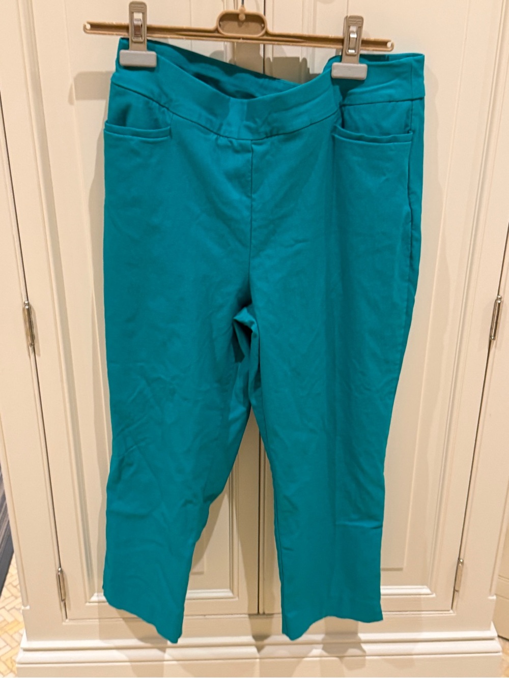 Chico's Teal Cropped Pull-On Pants